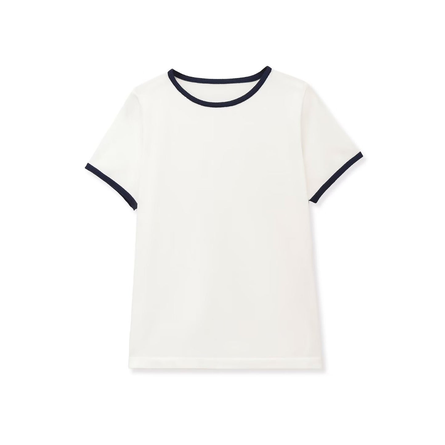 Short sleeved round neck contrasting T-shirt