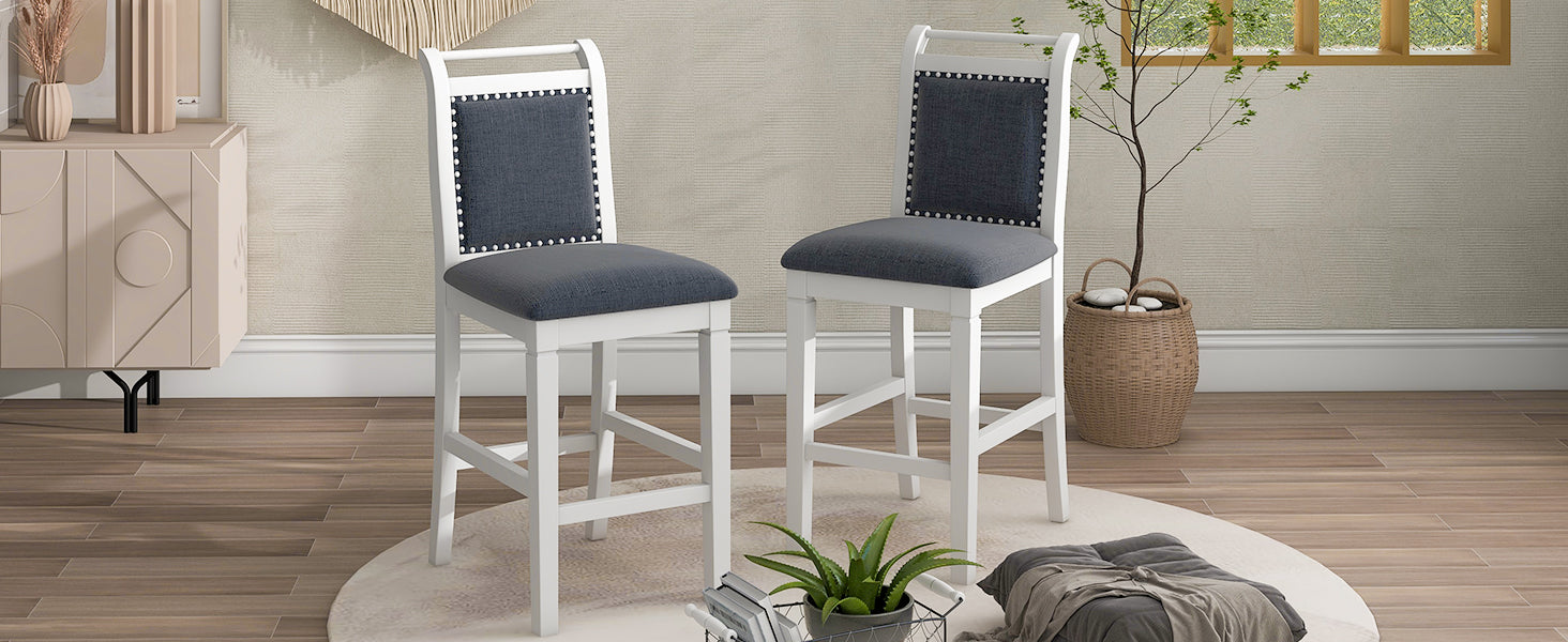 Juego de mesa de comedor de altura de mostrador de madera de 3 piezas con hojas abatibles