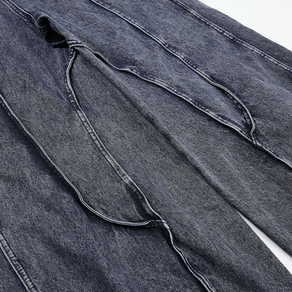 Wash and make old wide leg denim pants