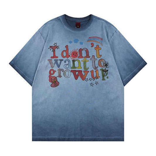 Letter printed short sleeved T-shirt