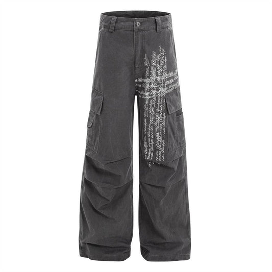 Wash Water Pleated Loose Floor Pants by eprolo