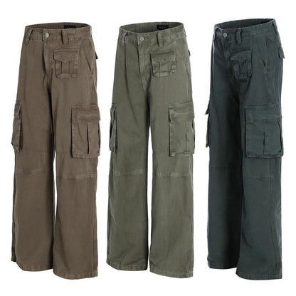 Loose Wide Leg Straight Leg Pants by eprolo
