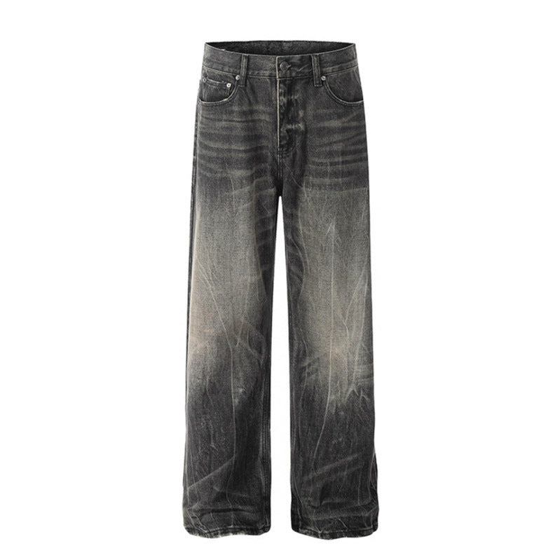 Washed denim jeans