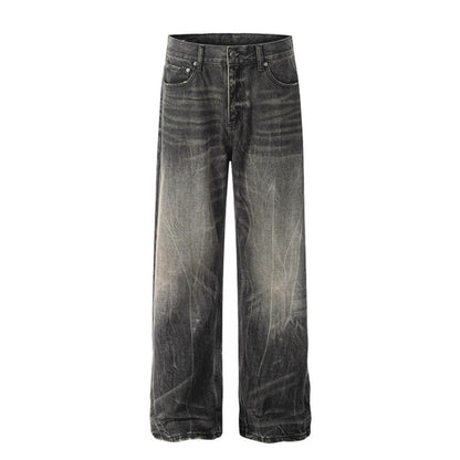 Washed denim jeans