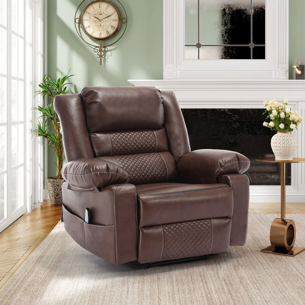 Breathable Leather Massage Recliner Chair Manual Living Room Reclining Sofa by eprolo