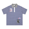Striped short sleeved polo shirt