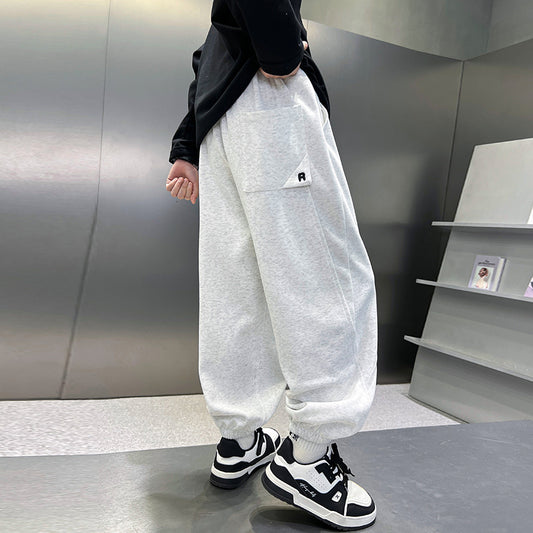 Pantalones de chándal casuales de color sólido para niño, joggers para primavera y otoño