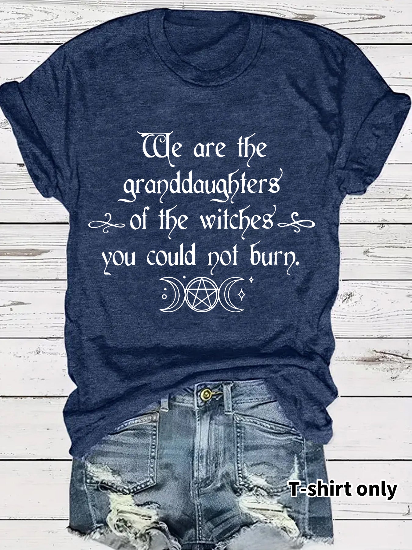 Camiseta de manga corta holgada con estampado de luna