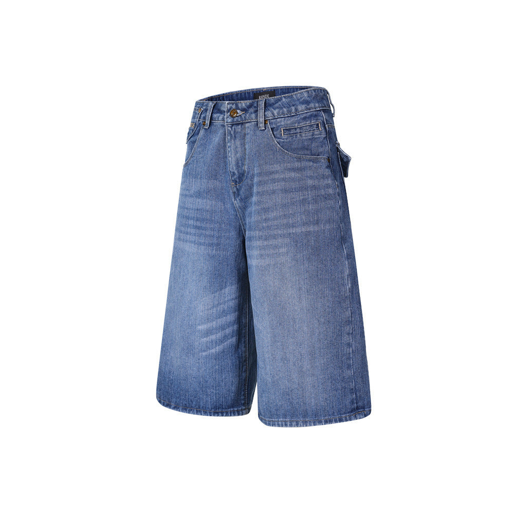 Short en jean délavé