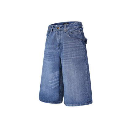 Short en jean délavé