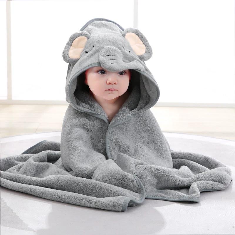 New Spring And Autumn Baby Swaddle Towel Cute Cartoon Hug Quilt Coral Fleece Hooded Bath Towel by eprolo