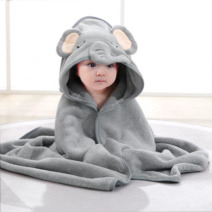 New Spring And Autumn Baby Swaddle Towel Cute Cartoon Hug Quilt Coral Fleece Hooded Bath Towel by eprolo