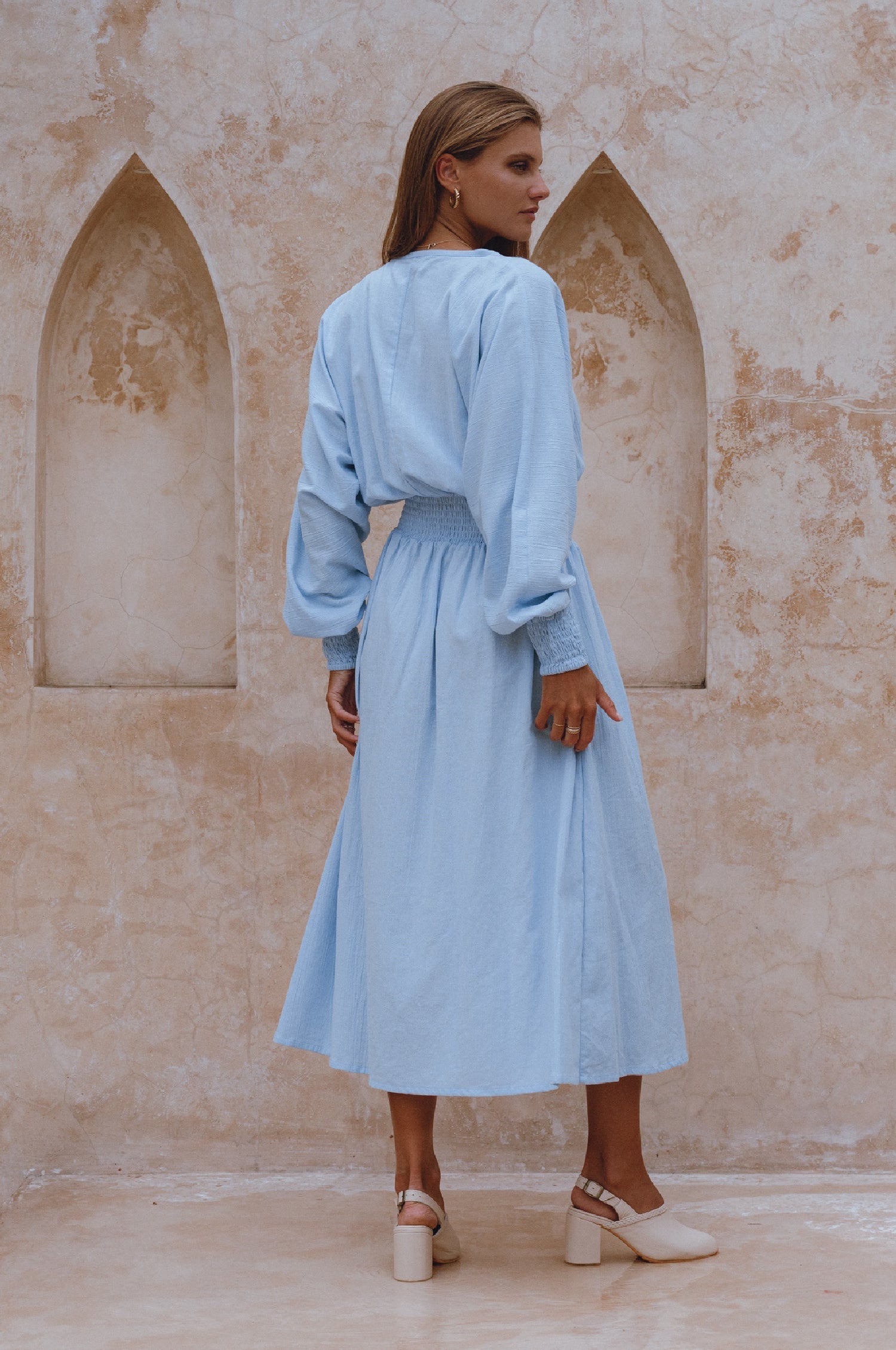 Carla Long Sleeve Linen Dress-3