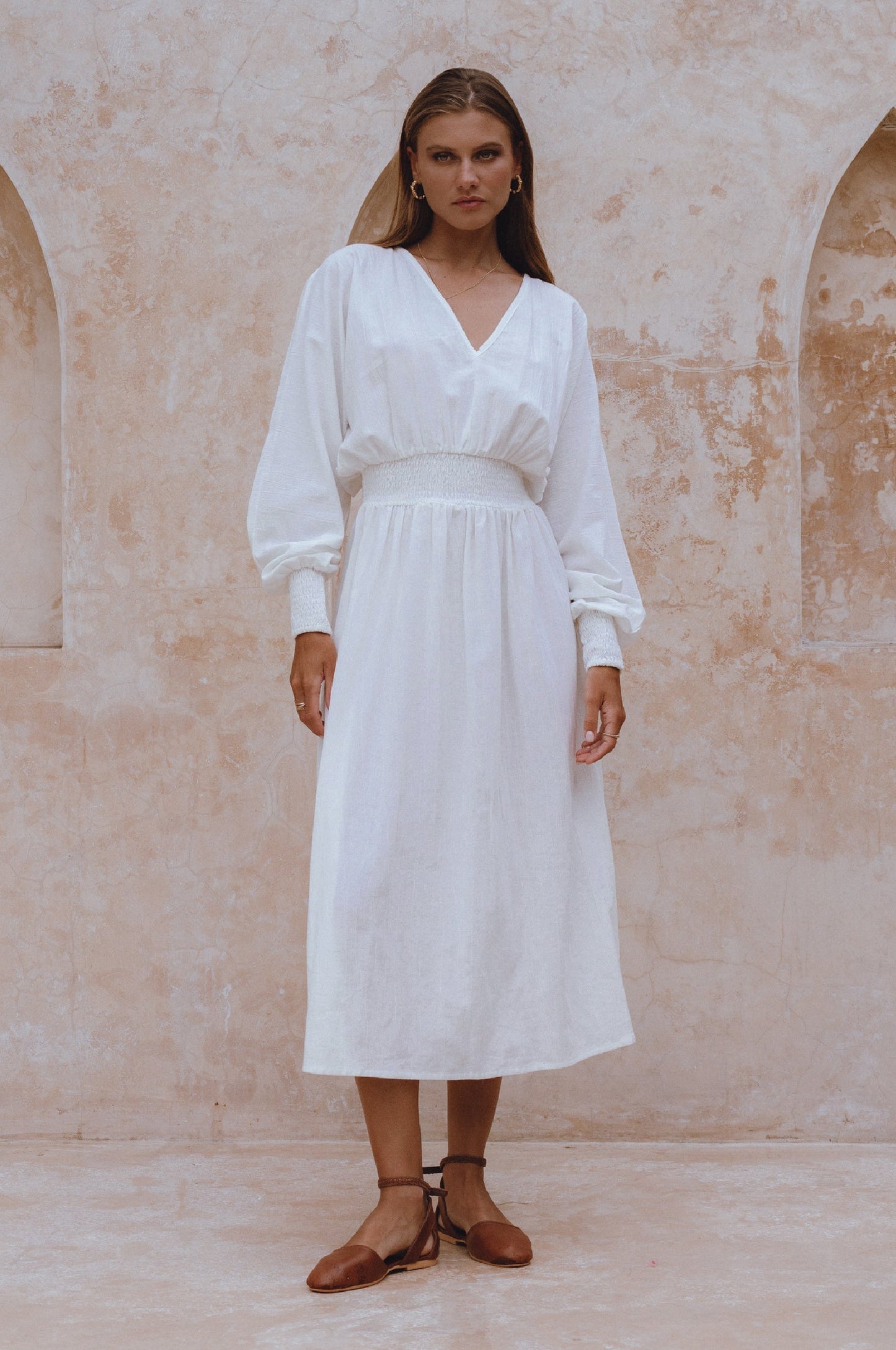 Carla Long Sleeve Linen Dress-7