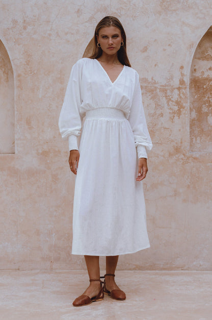 Carla Long Sleeve Linen Dress-7