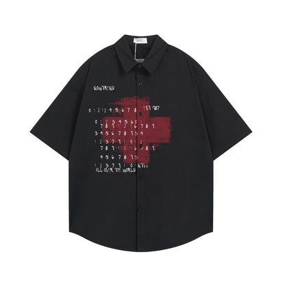 Cross printed short sleeved shirt