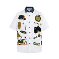 Spotted puppy cat embroidered short sleeved shirt