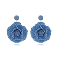 Personalized handmade denim flower earrings