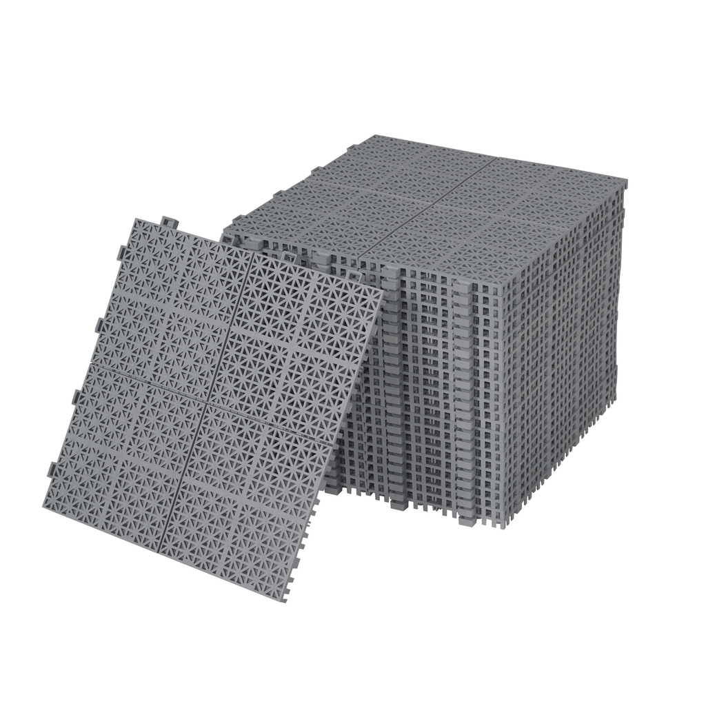 12 x 12 inch gray interlocking deck tiles, plastic waterproof, weighing up to 6613 pounds, with a rose pattern pack of 12 by eprolo
