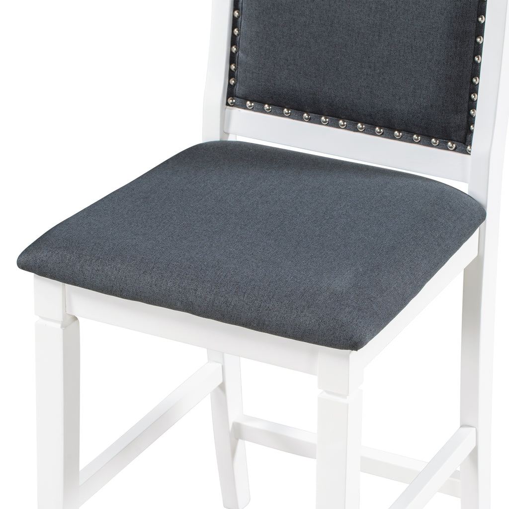 Juego de mesa de comedor de altura de mostrador de madera de 3 piezas con hojas abatibles