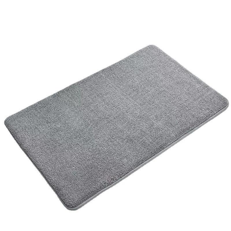 Thickened coral velvet solid color floor mat bathroom living room entrance water absorbing and non slip mat bedroom floor mat by eprolo