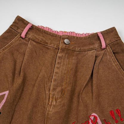 Jeans bordados Maillard Puppy Patch