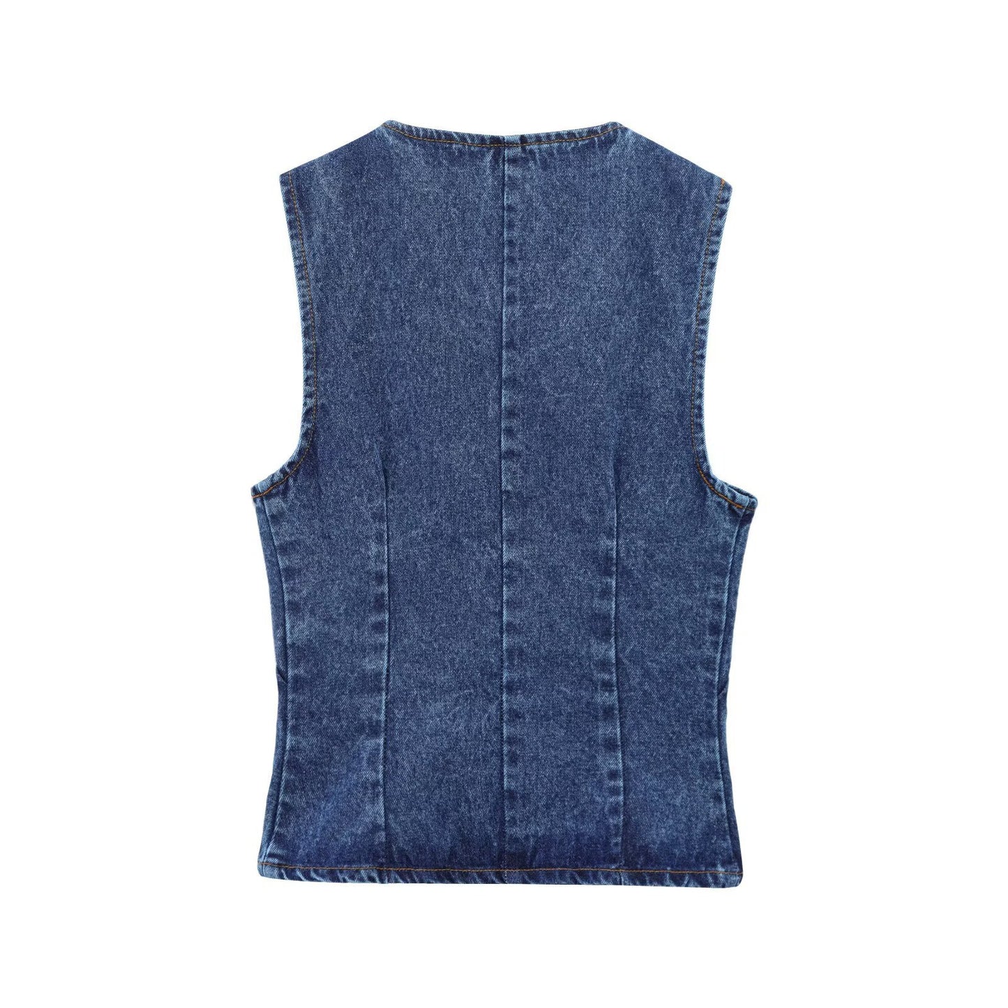 Ensemble gilet en jean avec ceinture et pantalon en jean pour femme