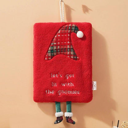 New Christmas hand towel can be hung with thick coral fleece towel, kitchen absorbent quick drying cloth, cartoon hand towel by eprolo