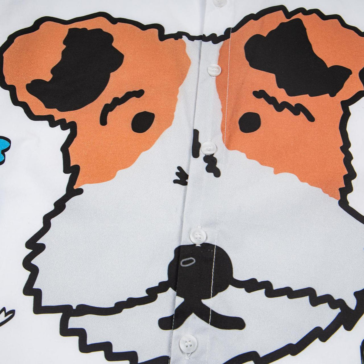 Cartoon puppy printed short sleeved shirt