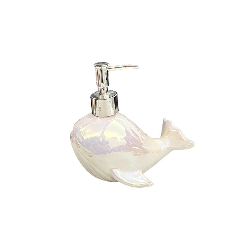 Creative Ceramic Whale Lotion Bottle Household Soap Bottle Shampoo Shower Gel Bottle Hand Sanitizer Bottles Bathroom Supplies by eprolo