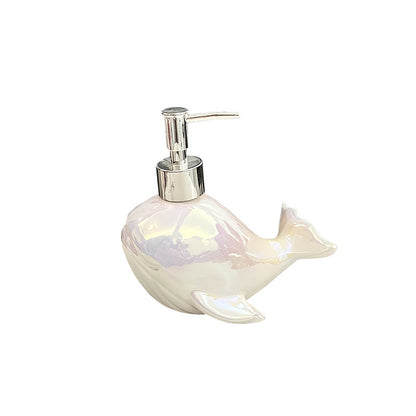 Creative Ceramic Whale Lotion Bottle Household Soap Bottle Shampoo Shower Gel Bottle Hand Sanitizer Bottles Bathroom Supplies by eprolo