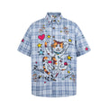 Camiseta de manga corta con estampado de gato grafitero divertido