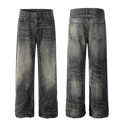 Washed denim jeans