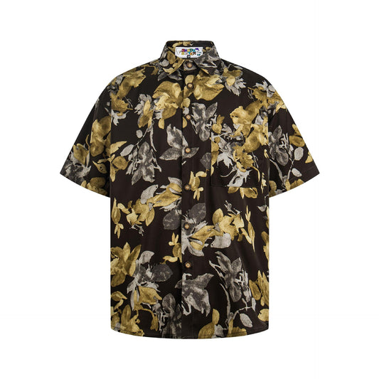 Floral printed short sleeved shirt
