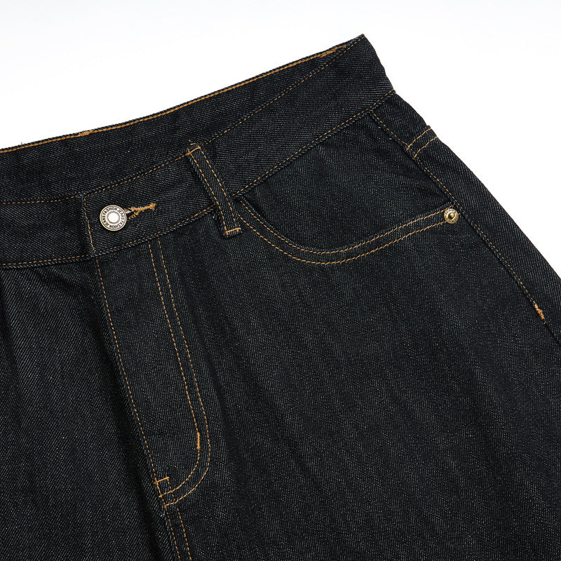 Pantalones capri de mezclilla con piel de vaca originales
