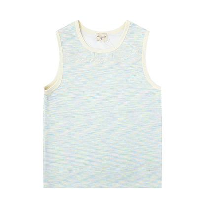 Color woven striped sports vest