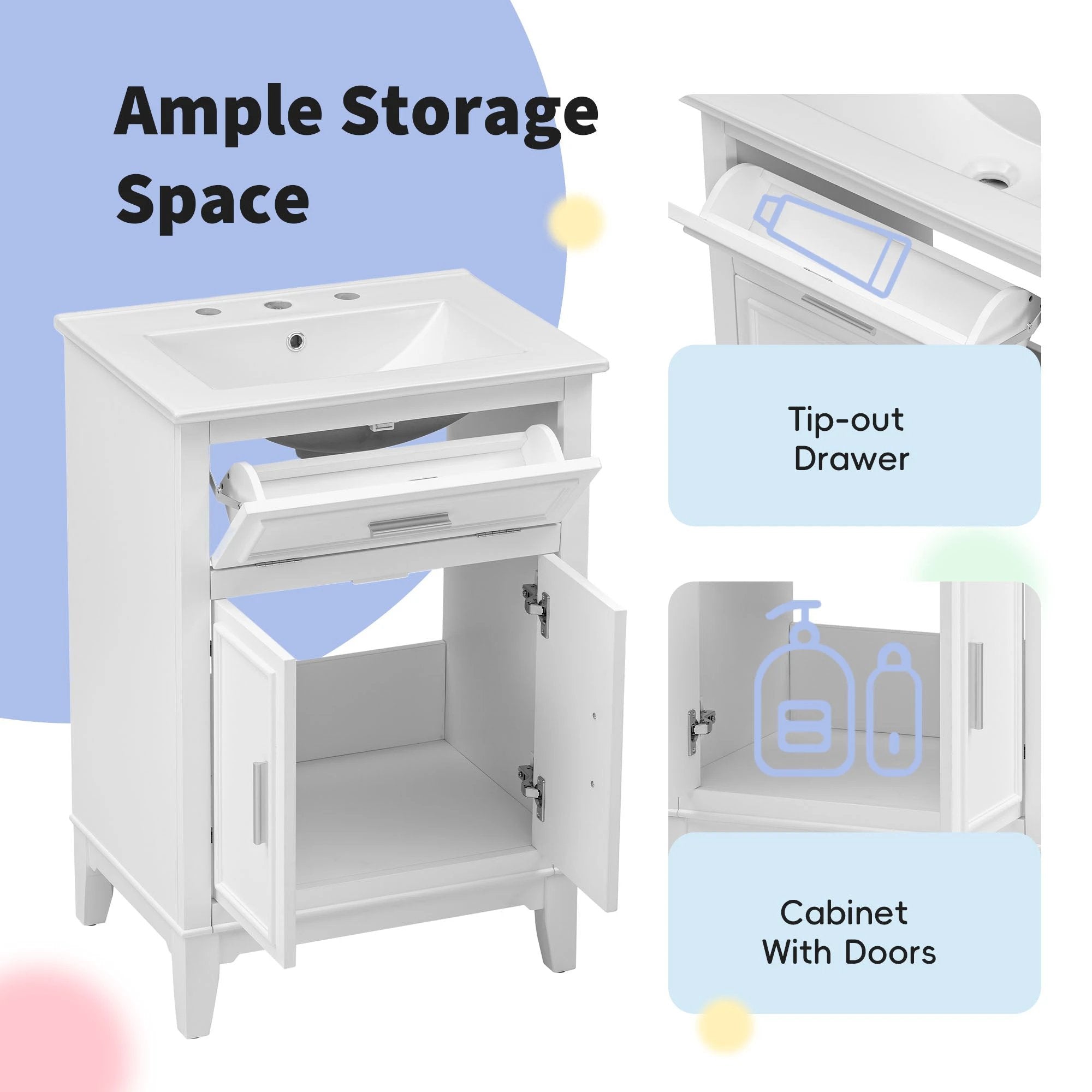 24" Bathroom Vanity with Sink by eprolo
