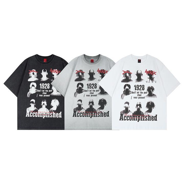 Portrait printed short sleeved shirt