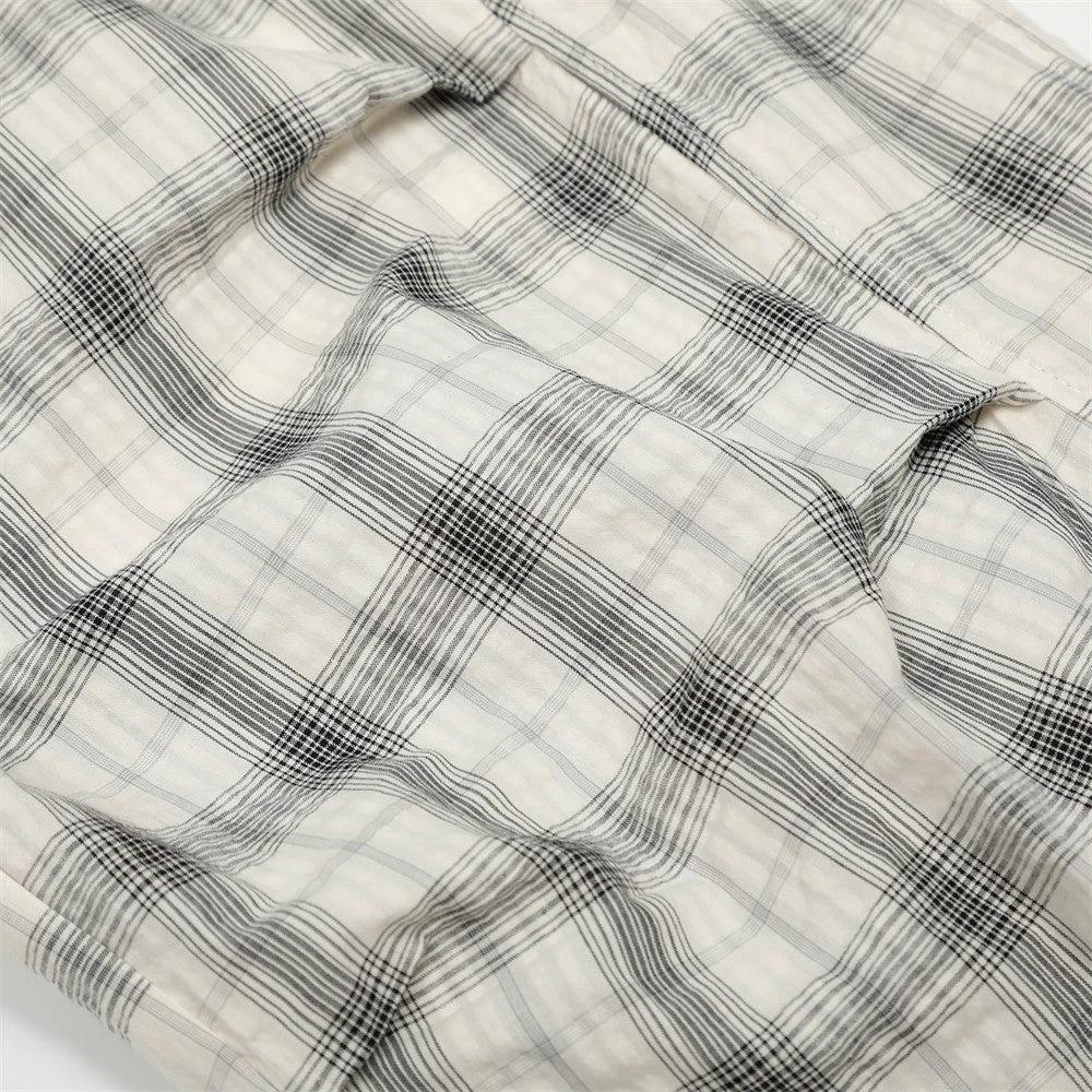 Loose Plaid Casual Curved Knife Pants by eprolo