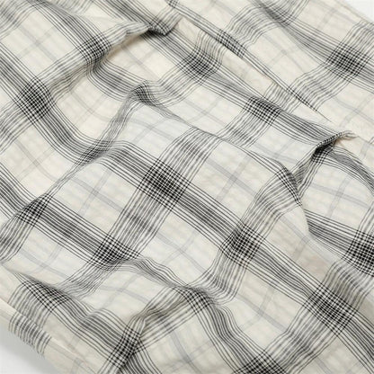 Loose Plaid Casual Curved Knife Pants by eprolo
