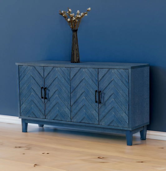 Stronger Vintage Style Buffet Cabinet Lacquered Accent Storage 4 Door Wooden by eprolo
