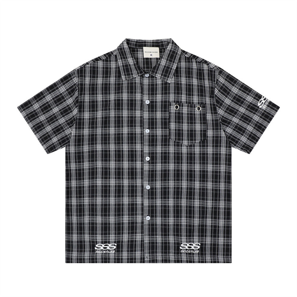 Plaid short sleeved shirt