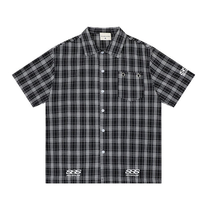 Plaid short sleeved shirt