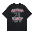 Chemise à manches courtes imprimée graffiti dégradé délavé