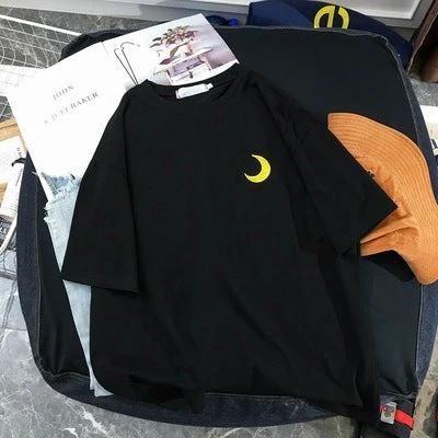 Vintage-inspired Loose Cartoon Embroidered Girl's Short Sleeve T-Shirt Women Fashion Casual Oversized Top by eprolo