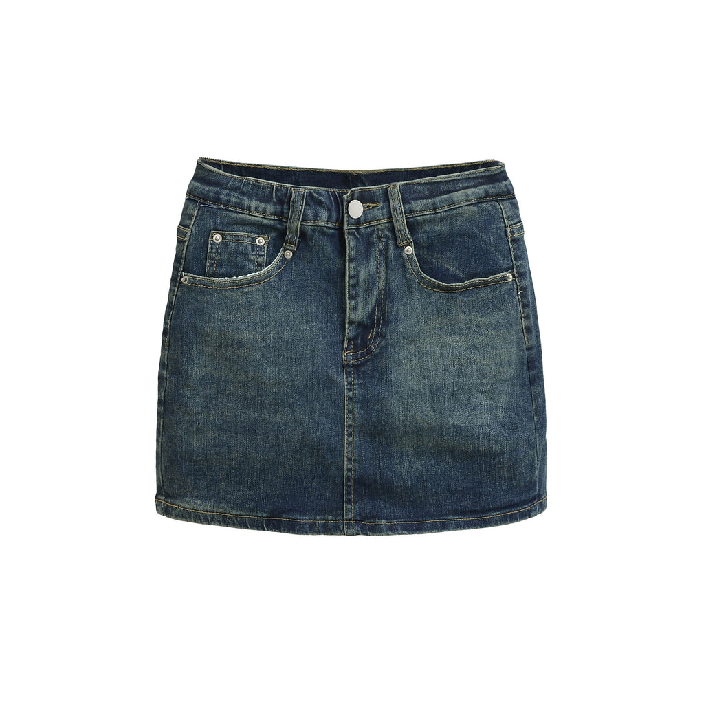 denim mini skirt