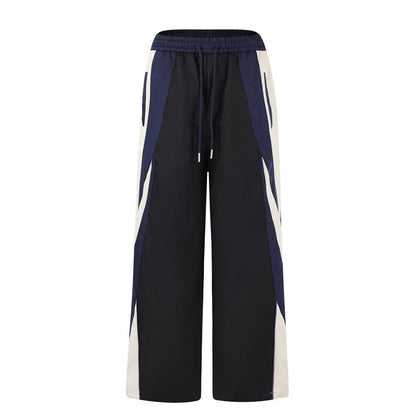 Color blocking Splicing Sports Loose Pants by eprolo