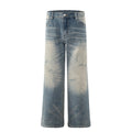 pantalon large en denim délavé