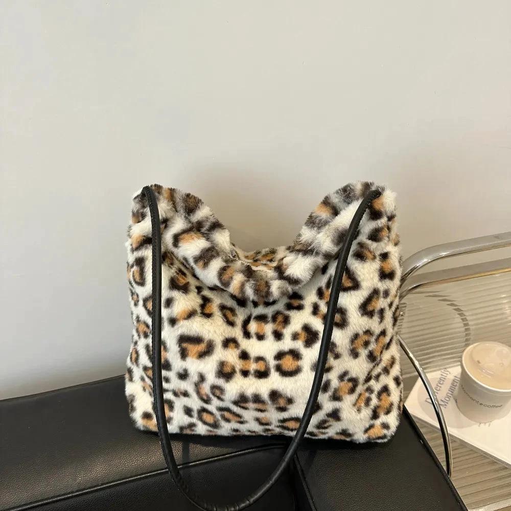 Leopard Furry Shoulder Bag by eprolo