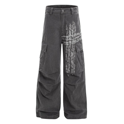 Wash Water Pleated Loose Floor Pants by eprolo